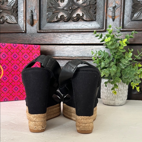 Tory Burch Black Espadrille Wedges - Picture 6 of 15